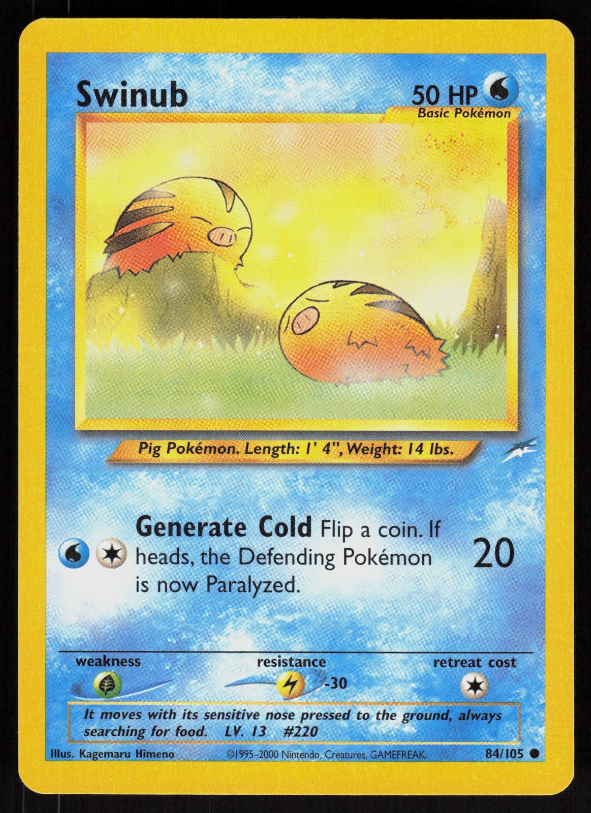 Pokemon Swinub 84/105 Neo Destiny Common Near Mint