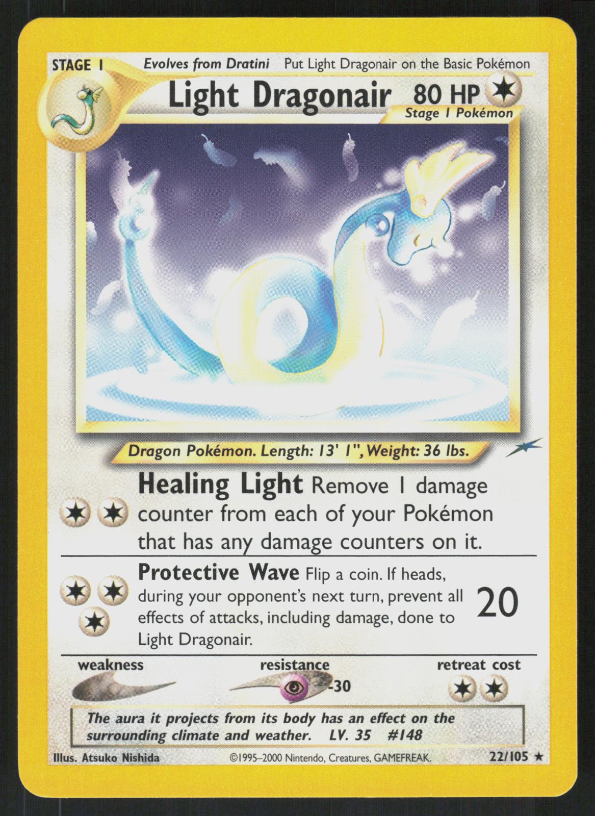 Pokemon Light Dragonair 22/105 Neo Destiny Rare Near Mint