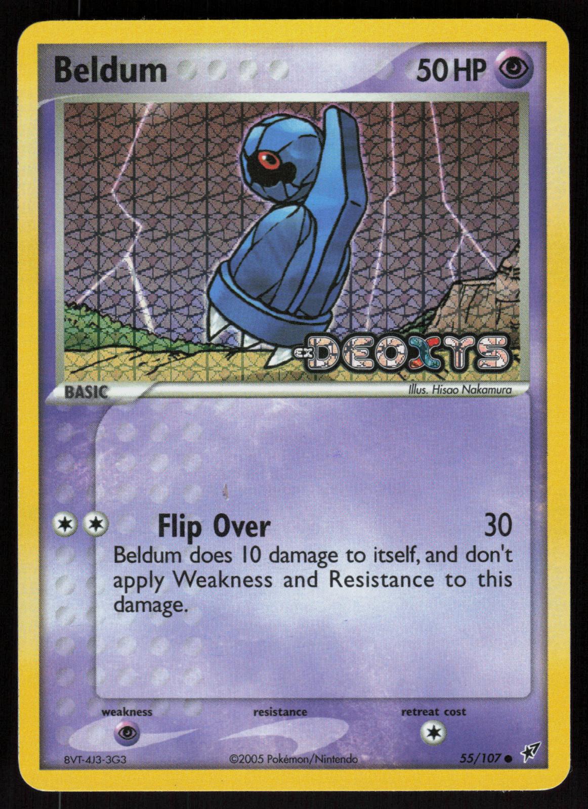 Pokemon Beldum 55/107 Deoxys Common Reverse Holo Lightly Played