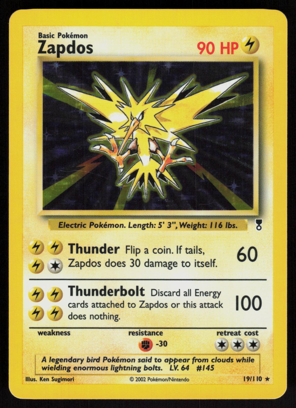 Pokemon Zapdos 19/110 Legendary Collection Holo Rare Lightly Played
