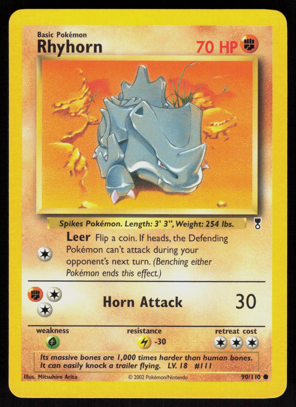 Pokemon Rhyhorn 90/110 Legendary Collection Common Near Mint