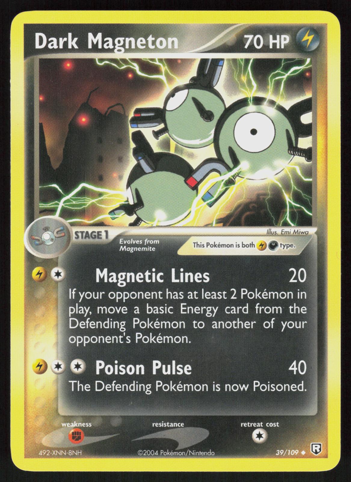 Pokemon Dark Magneton 39/109 Team Rocket Returns Uncommon Near Mint