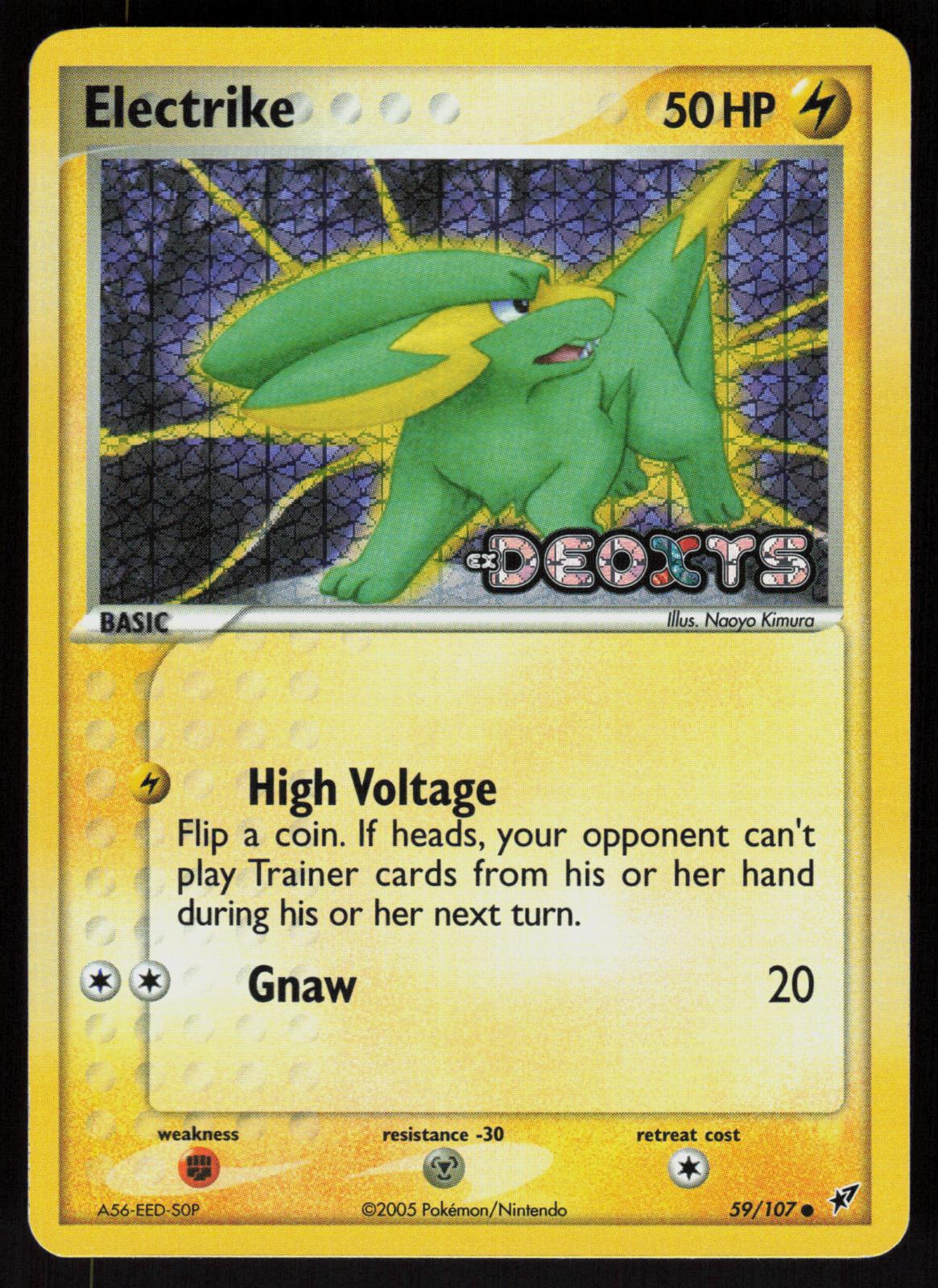 Pokemon Electrike 59/107 Deoxys Common Reverse Holo Near Mint