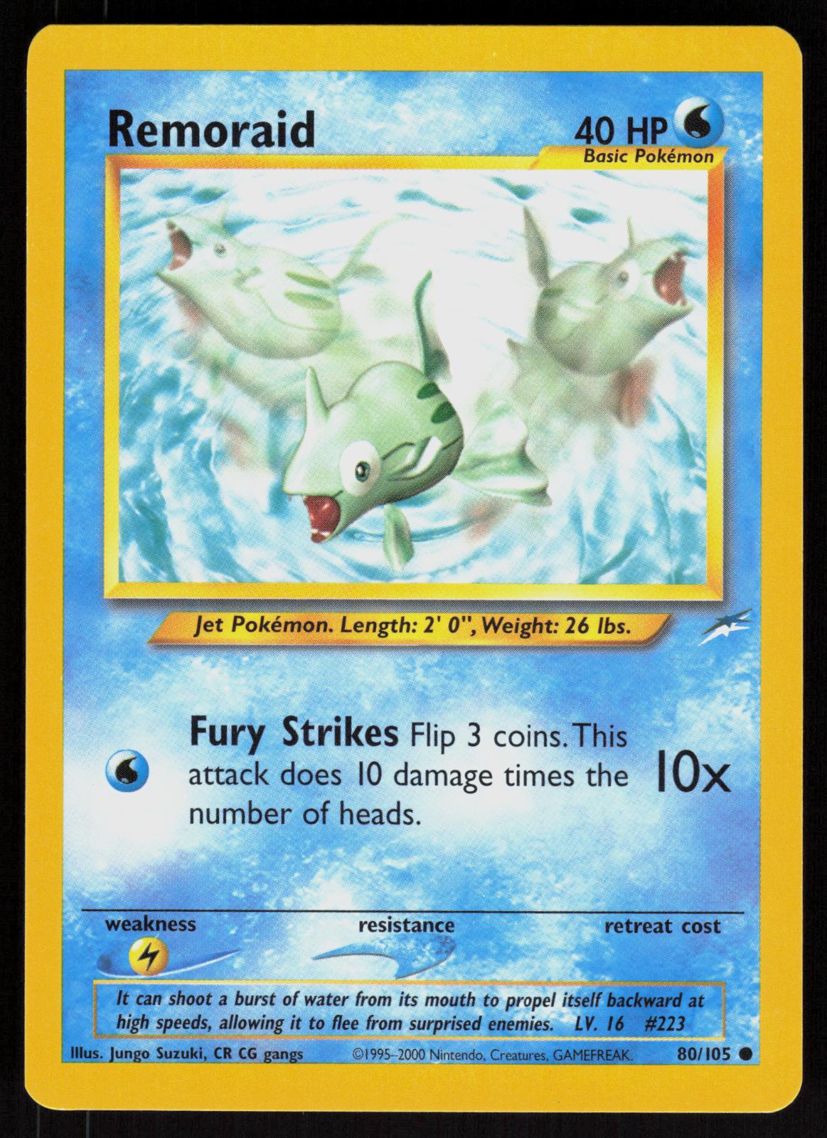 Pokemon Remoraid 80/105 Neo Destiny Common Near Mint