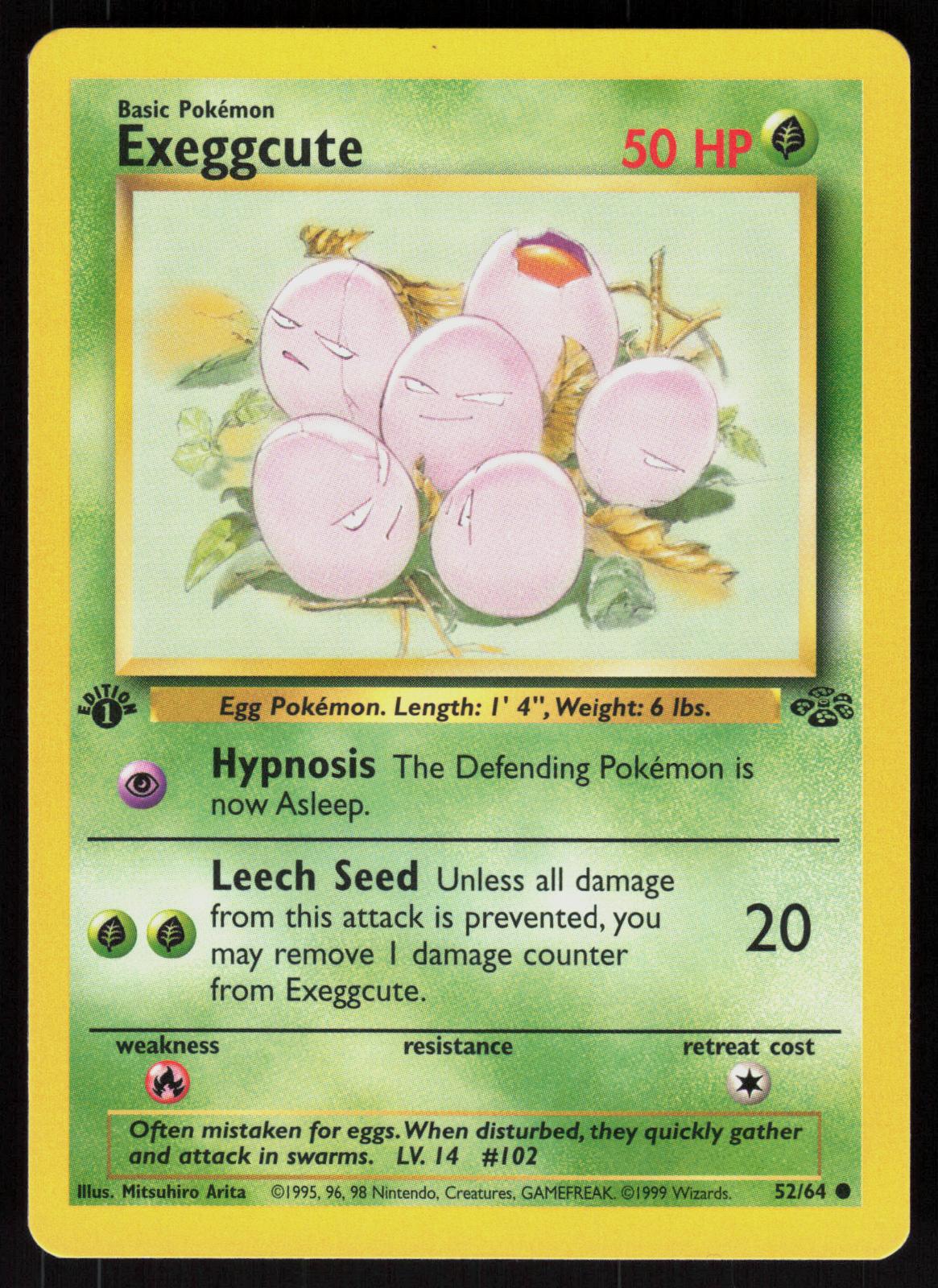 Pokemon Exeggcute 52/64 Jungle Common 1st Edition Near Mint