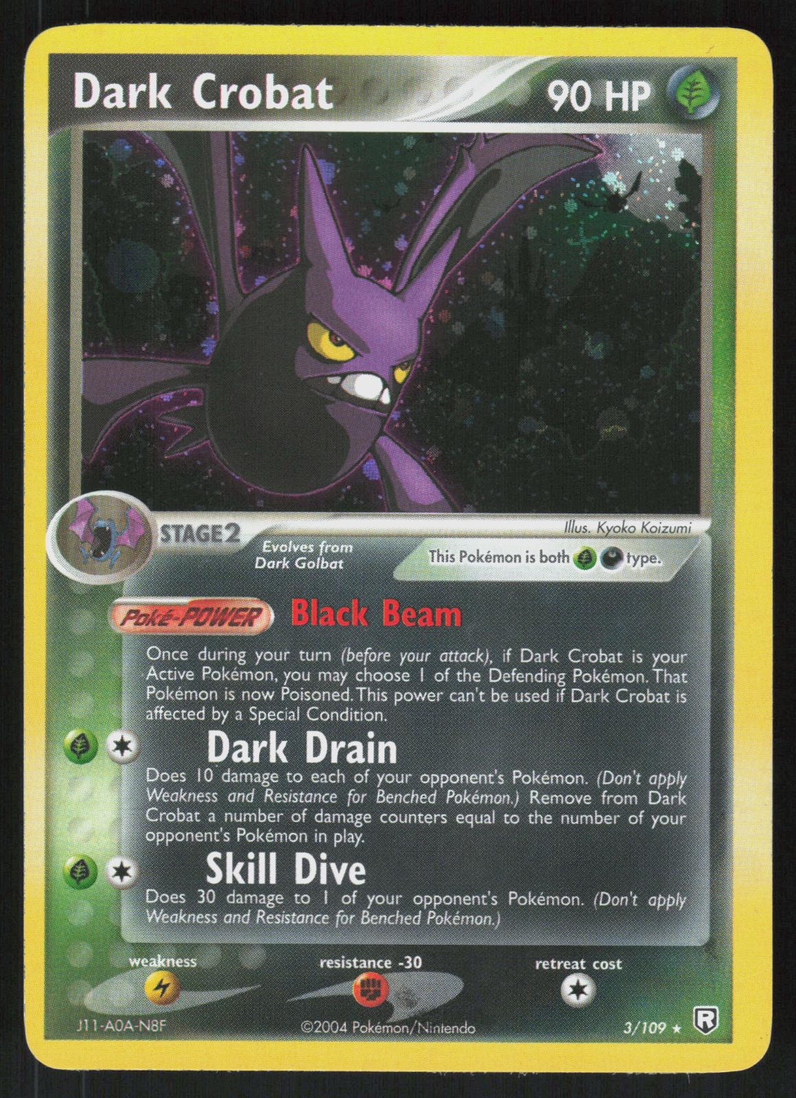 Pokemon Dark Crobat 3/109 Team Rocket Returns Holo Rare Near Mint