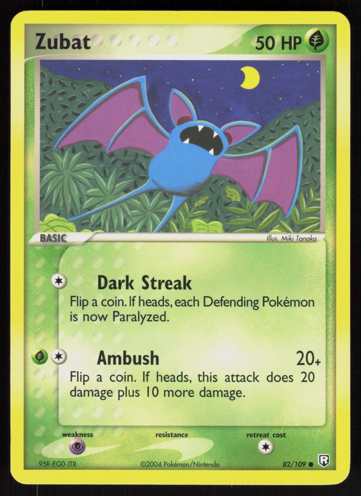 Pokemon Zubat 82/109 Team Rocket Returns Common Near Mint