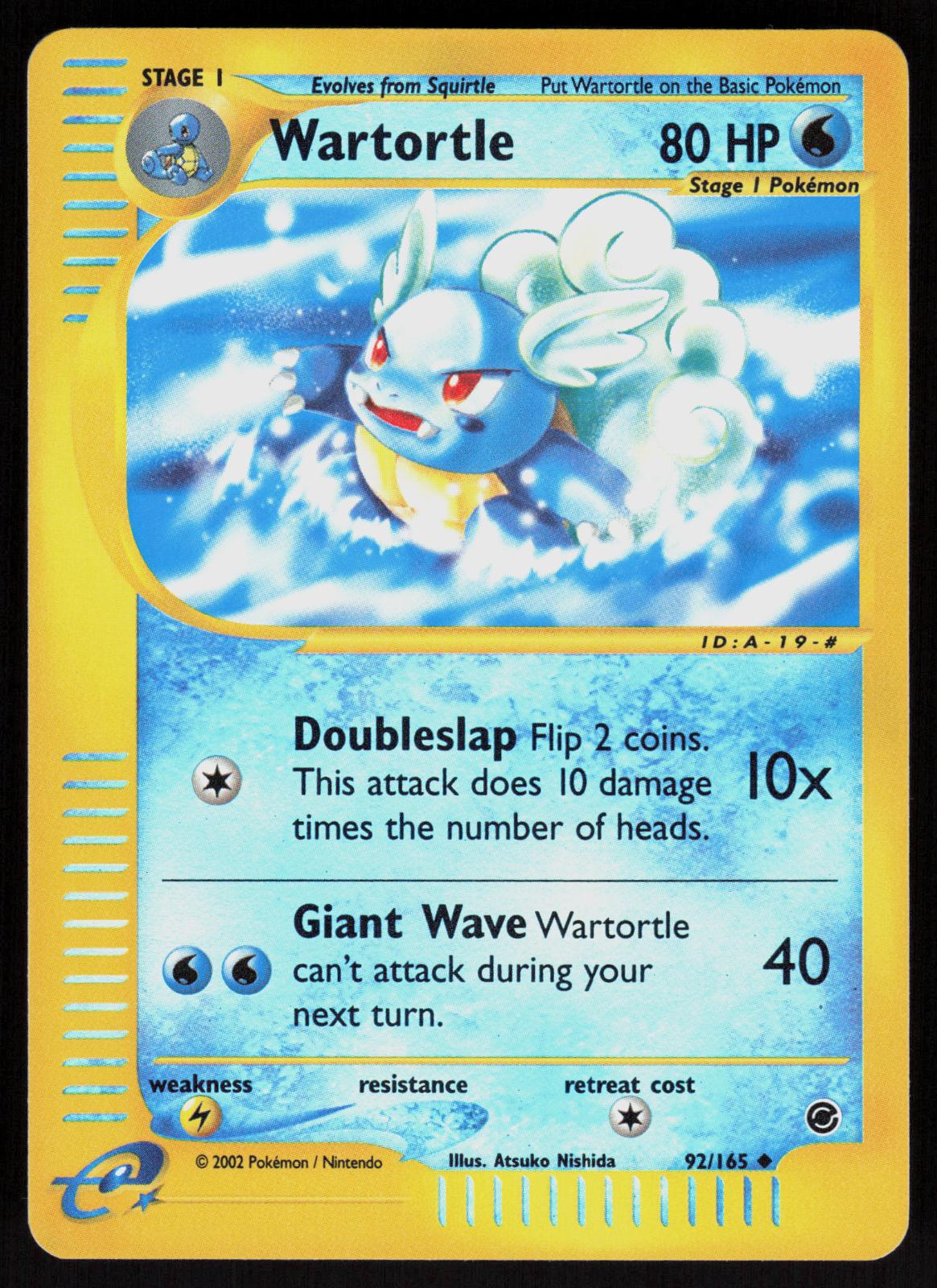 Pokemon Wartortle 92/165 Expedition Base Set Uncommon Reverse Holo Near Mint