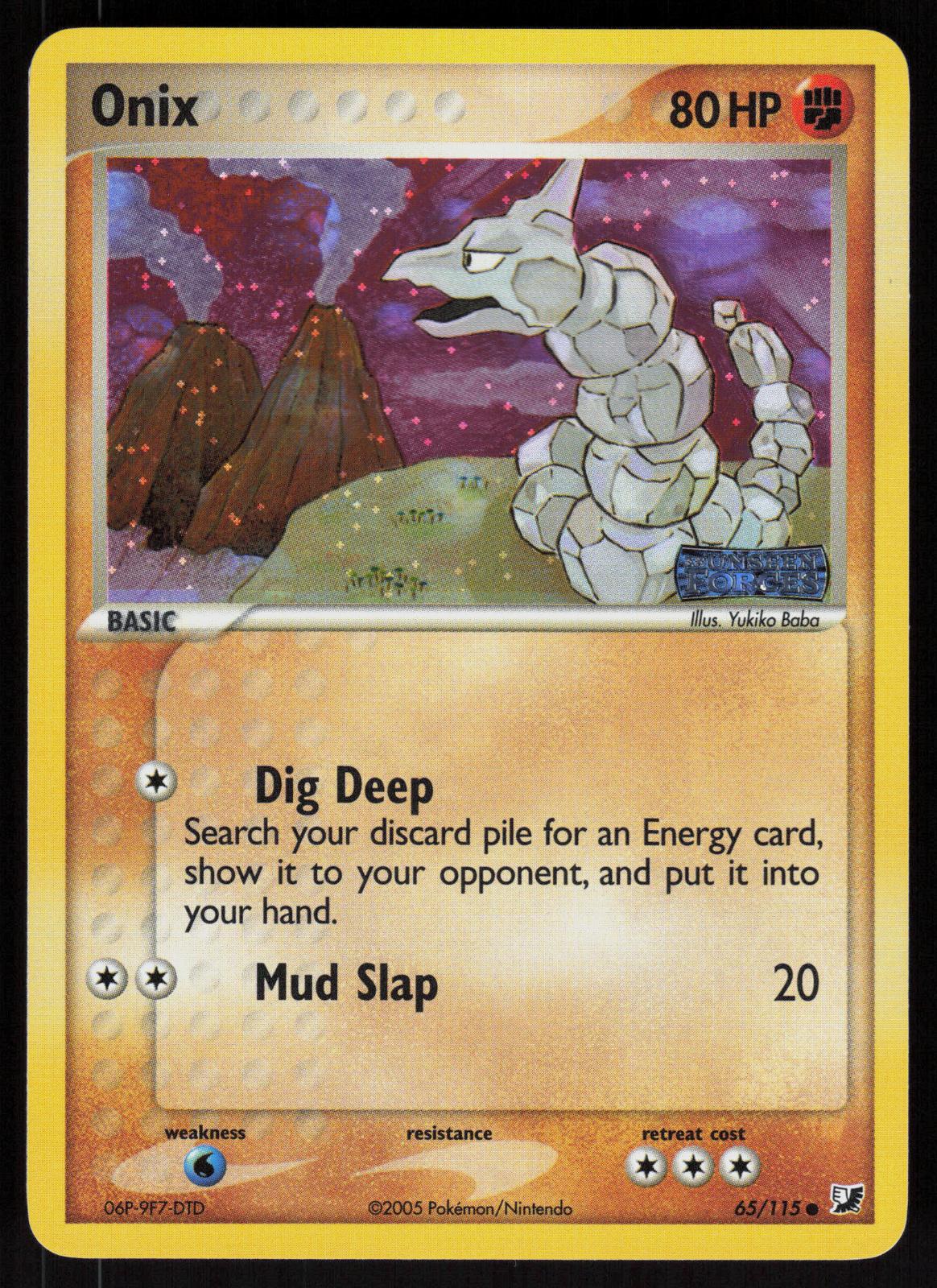 Pokemon Onix 65/115 Unseen Forces Common Reverse Holo Near Mint