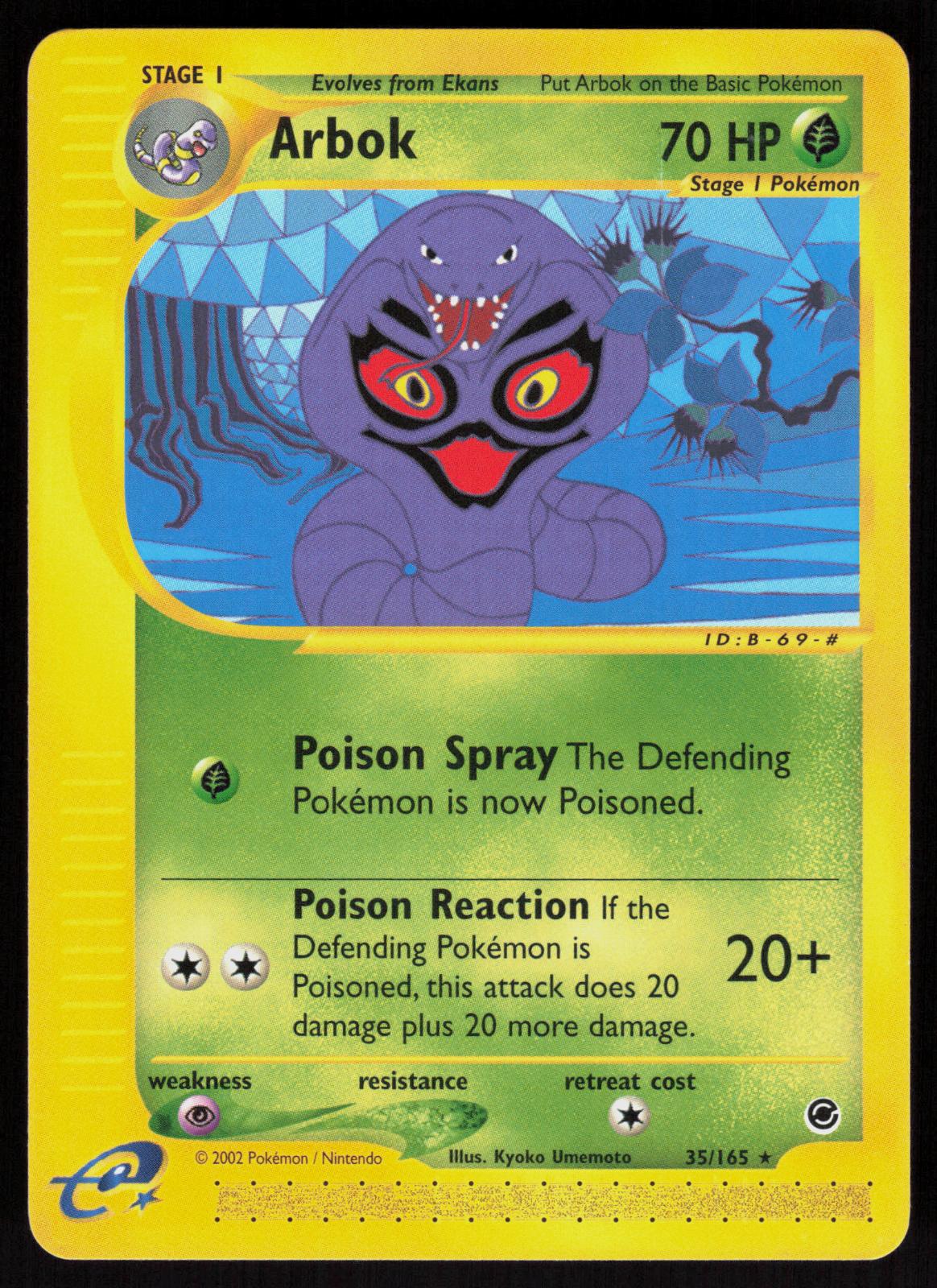 Pokemon Arbok 35/165 Expedition Base Set Rare Near Mint