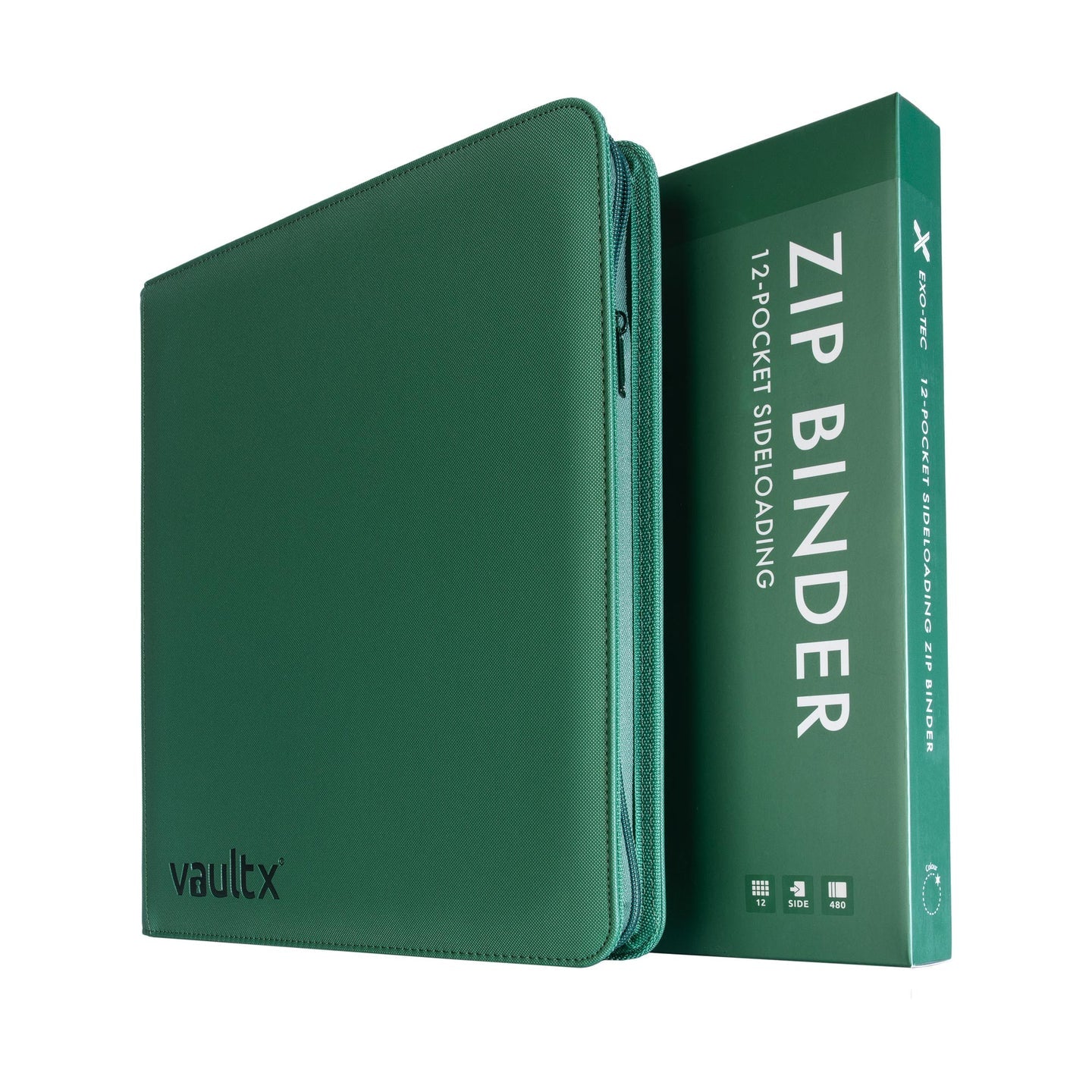 Vault X - 12 Pocket Exo-Tec Zip Binder - Metallic Green - 20% VAT