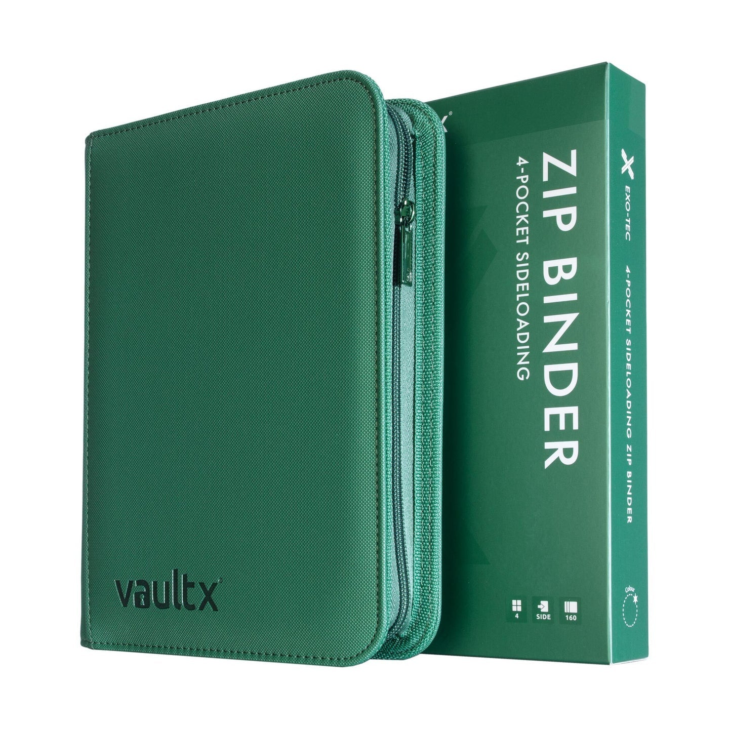 Vault X - 4 Pocket Exo-Tec Zip Binder - Metallic Green - 20% VAT