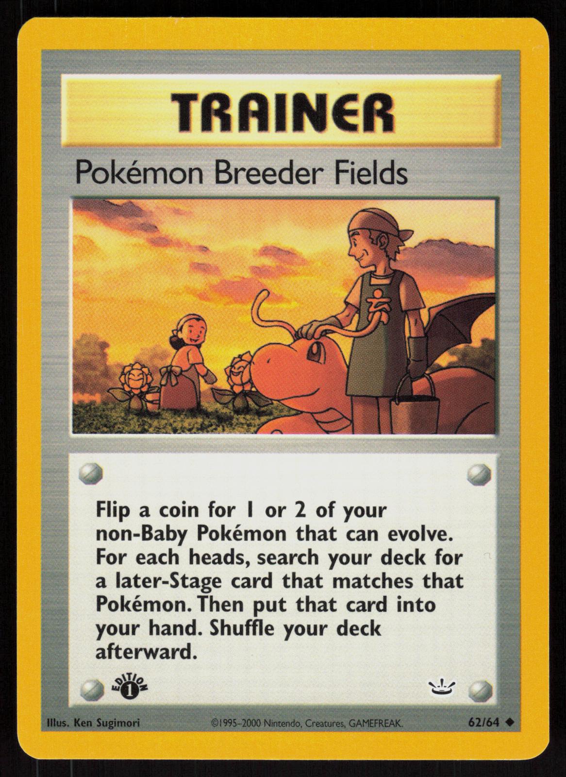 Pokemon Pokemon Breeder Fields 62/64 Neo Revelation Uncommon 1st Edition NM