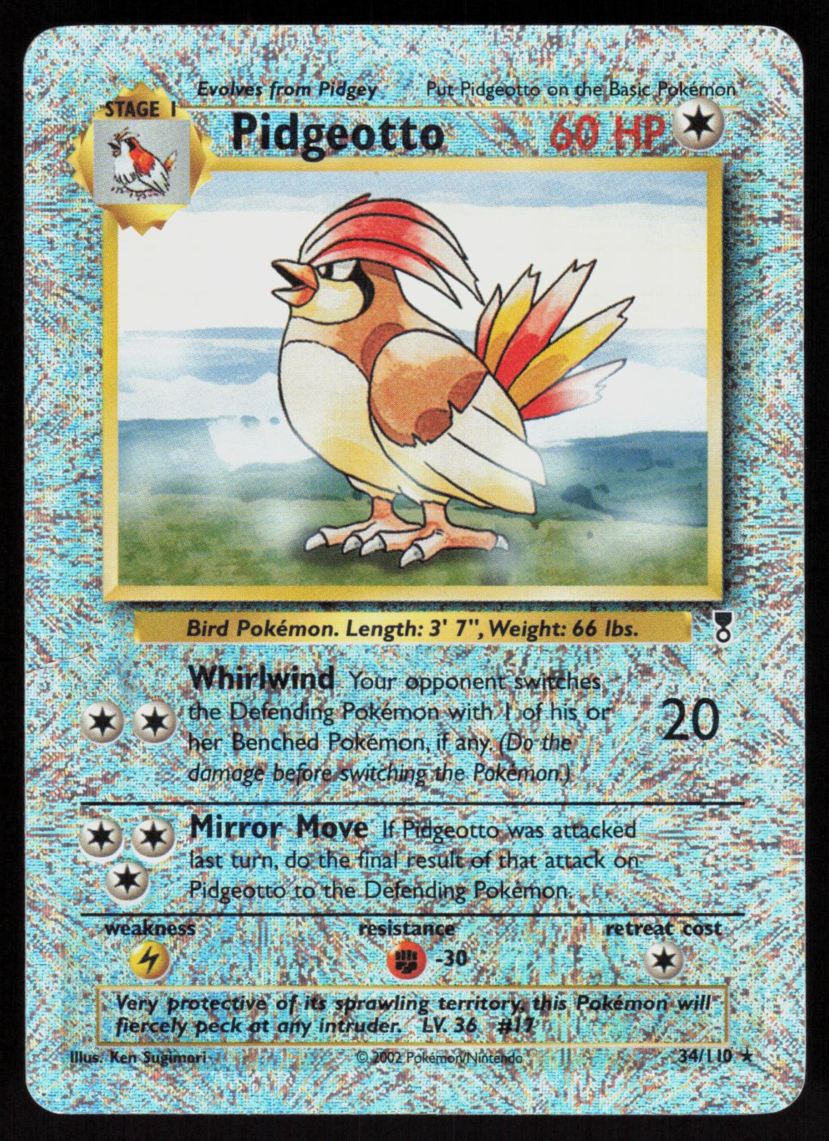 Pokemon Pidgeotto 34/110 Legendary Collection Reverse Holo Heavily Played