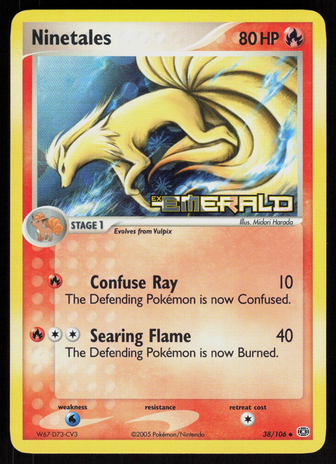 Pokemon Ninetales 38/106 Emerald Uncommon Reverse Holo Near Mint