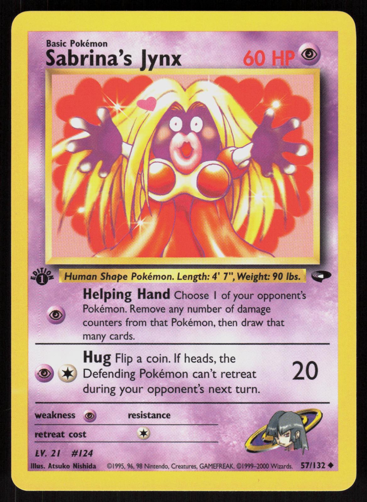 Pokemon Sabrina's Jynx 57/132 Gym Challenge Uncommon 1st Edition Near Mint