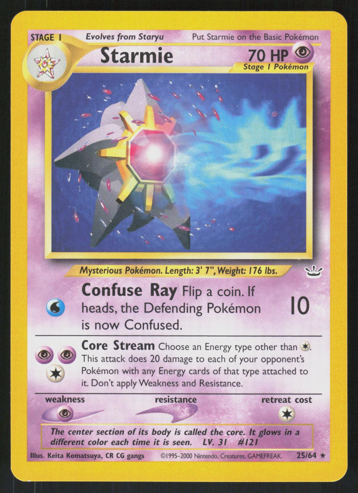 Pokemon Starmie 25/64 Neo Revelation Rare Near Mint