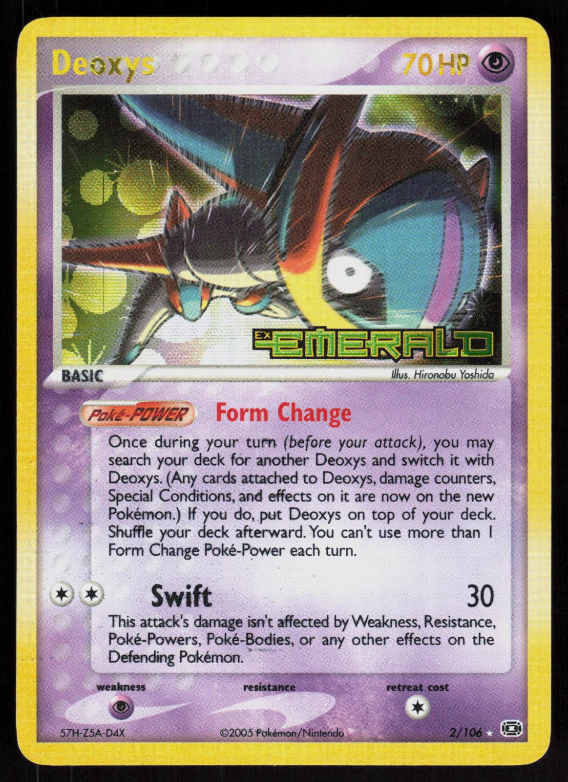 Pokemon Deoxys 2/106 Emerald Holo Rare Reverse Holo Near Mint