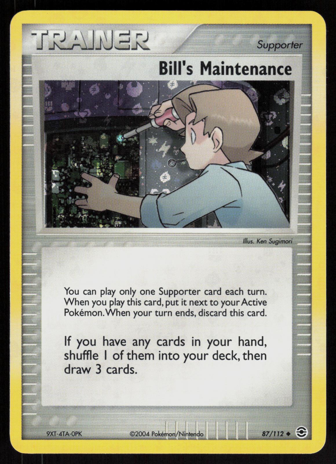 Pokemon Bill's Maintenance 87/112 FireRed & LeafGreen Uncommon Reverse Holo NM