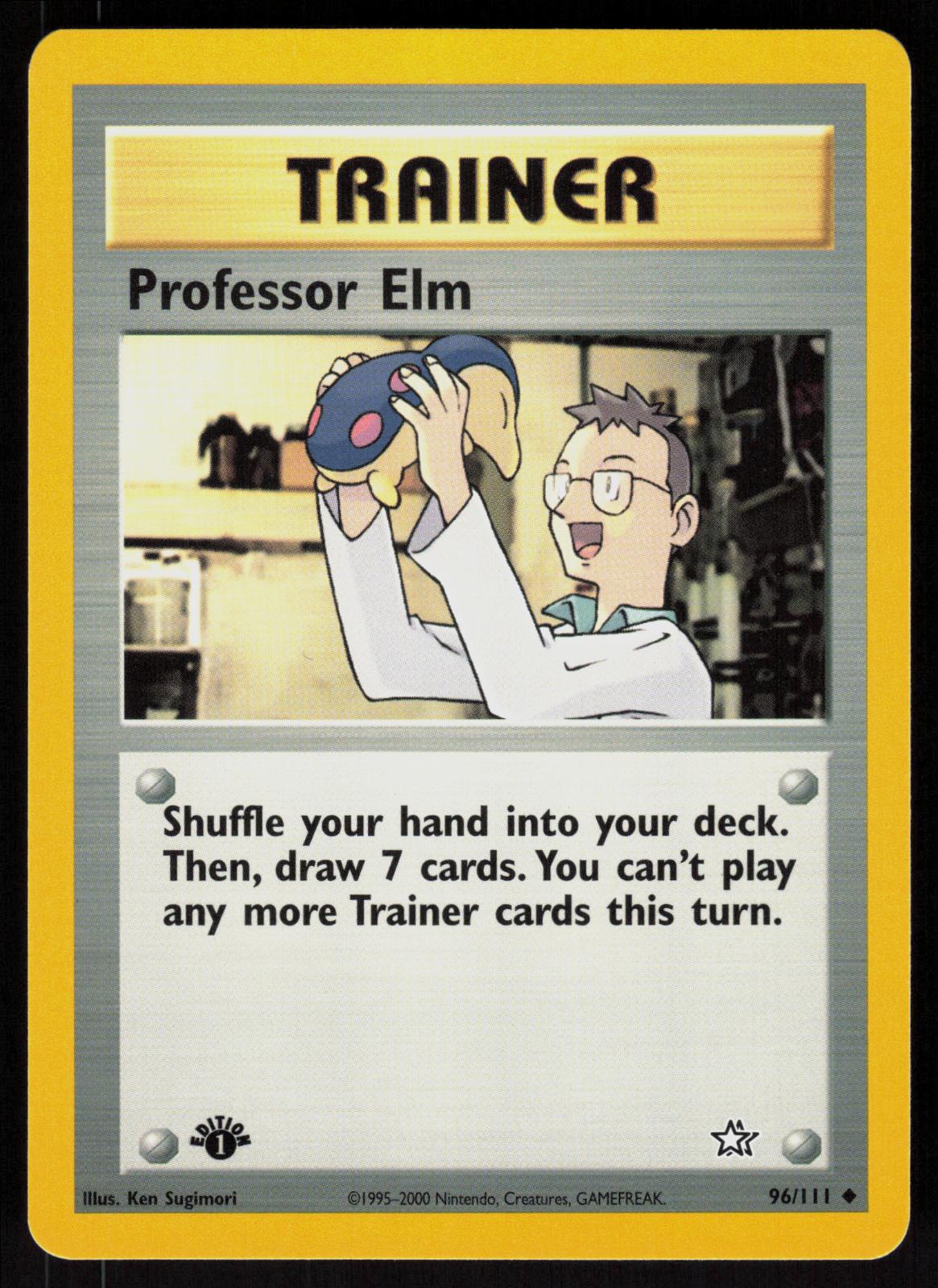 Pokemon Professor Elm 96/111 Neo Genesis Uncommon 1st Edition Near Mint