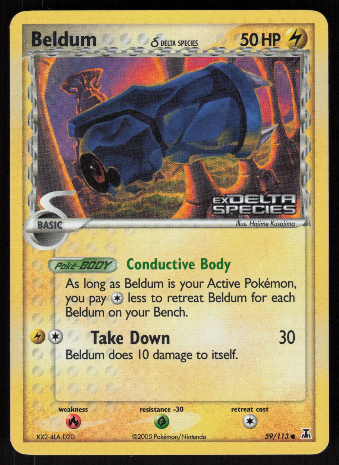 Pokemon Beldum 59/113 Delta Species Common Reverse Holo Near Mint