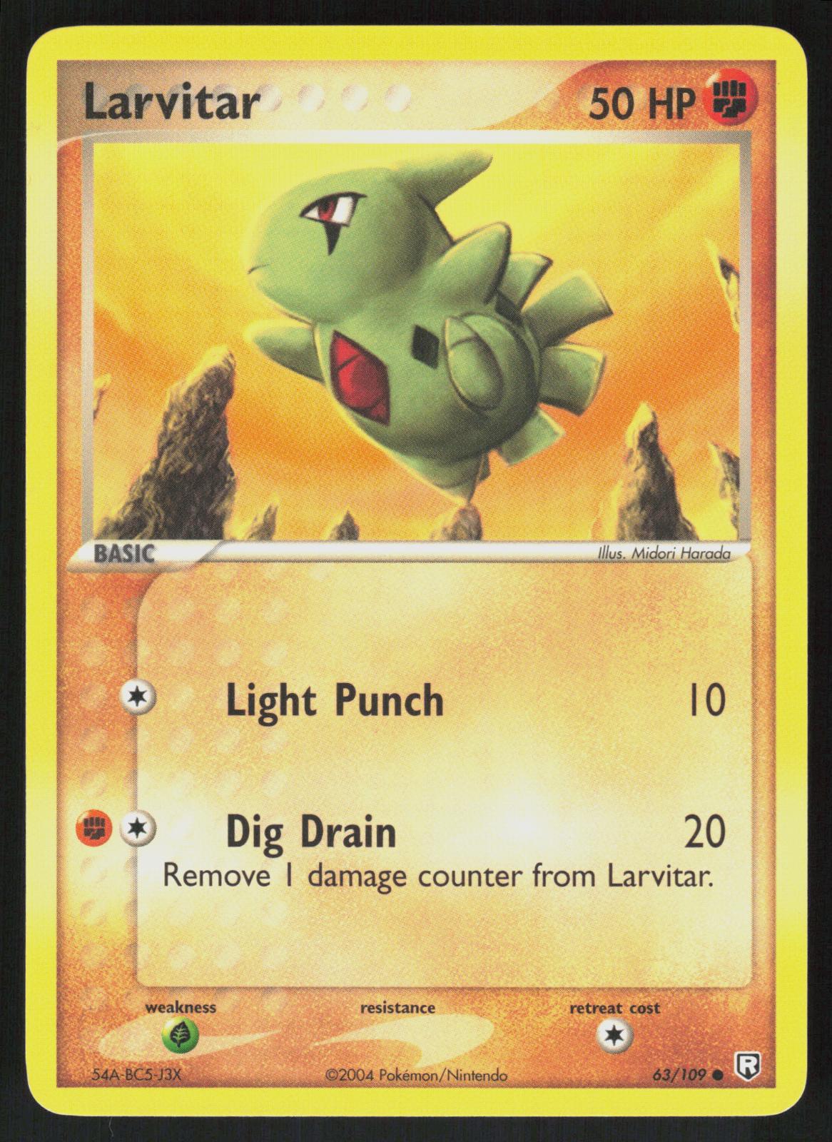 Pokemon Larvitar 63/109 Team Rocket Returns Common Near Mint