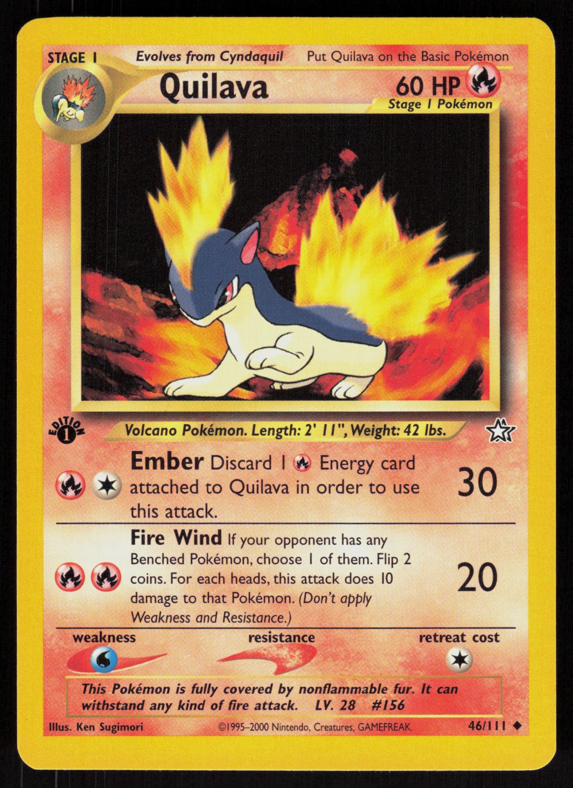 Pokemon Quilava 46/111 Neo Genesis Uncommon 1st Edition Near Mint