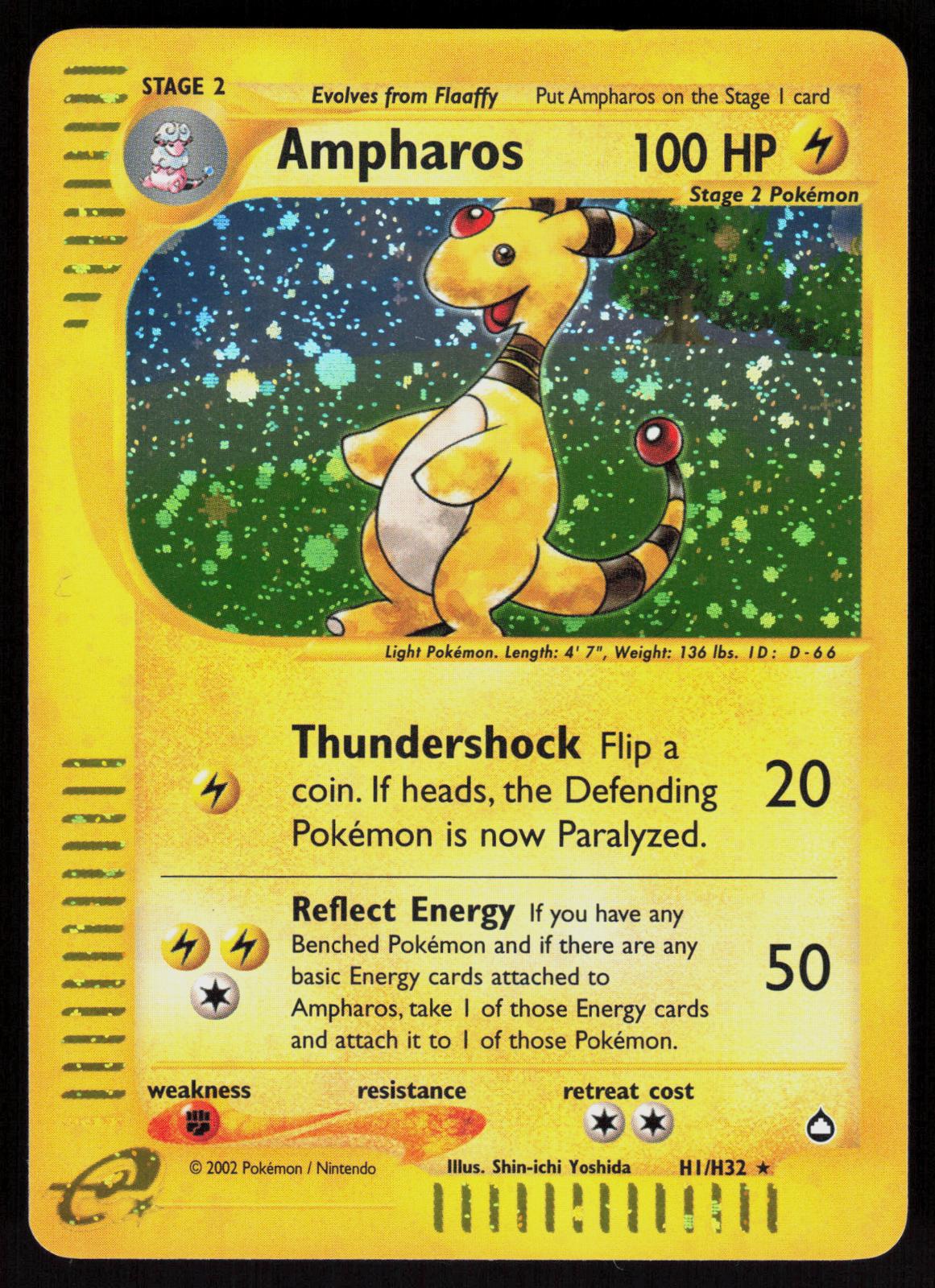 Pokemon Ampharos H1/H32 Aquapolis Holo Rare Lightly Played