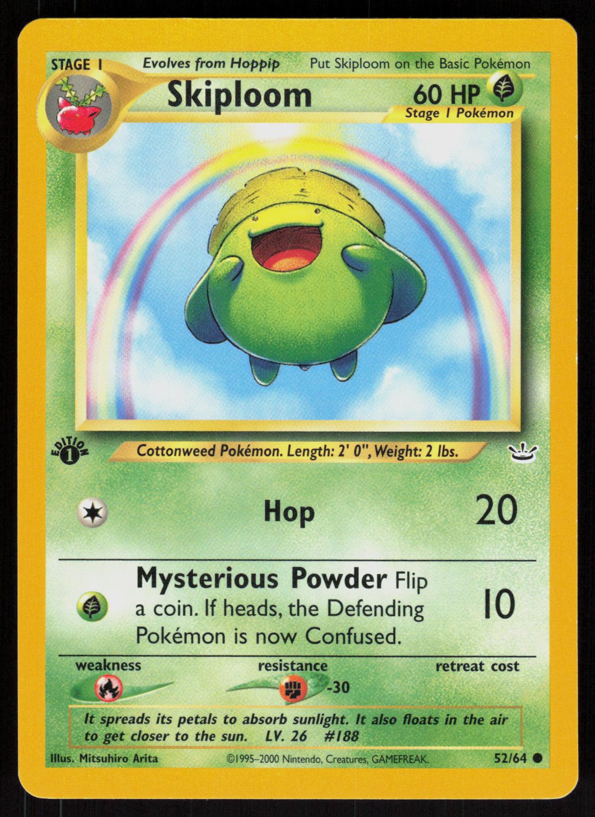Pokemon Skiploom 52/64 Neo Revelation Common 1st Edition Near Mint