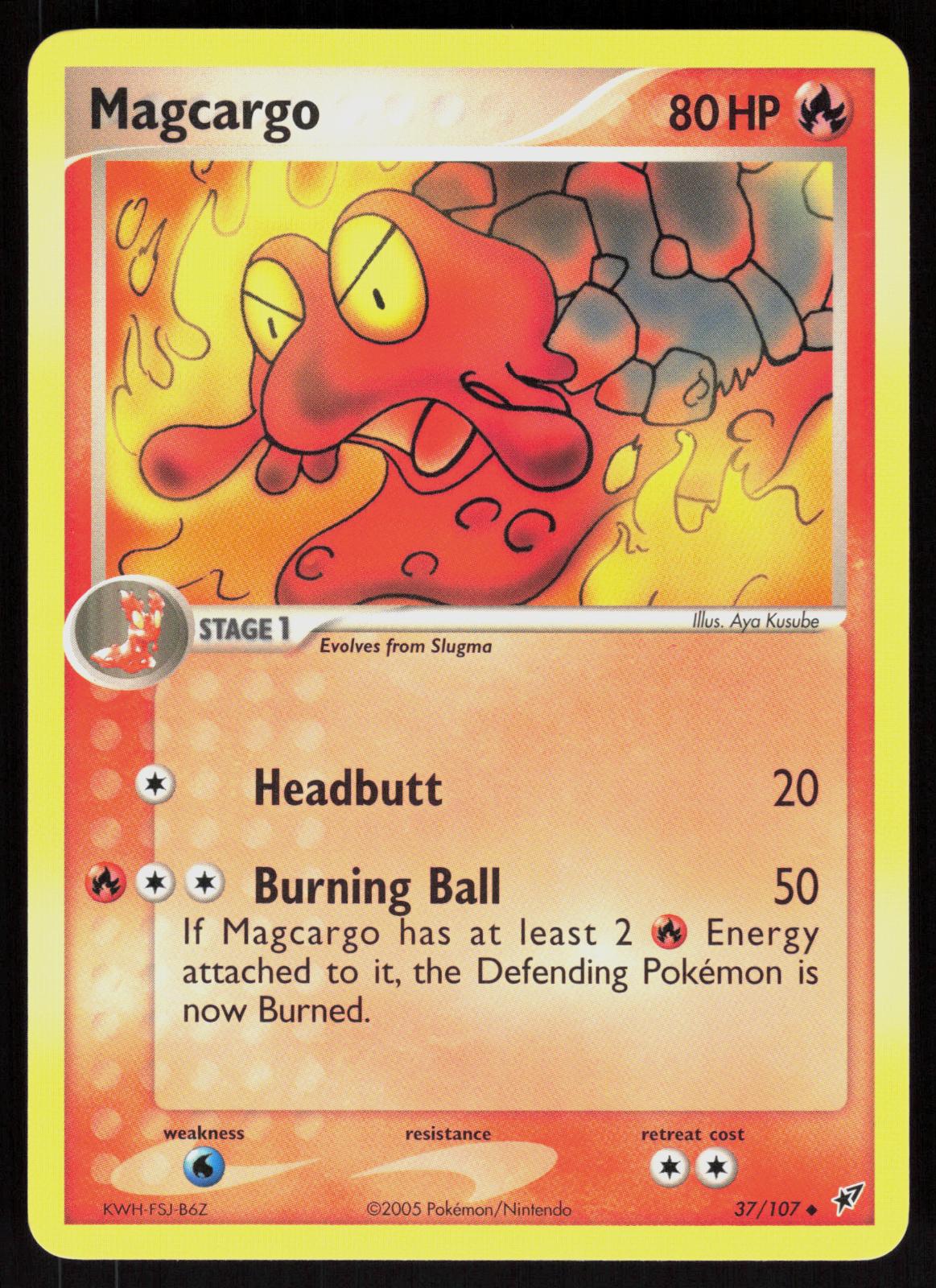 Pokemon Magcargo 37/107 Deoxys Uncommon Near Mint