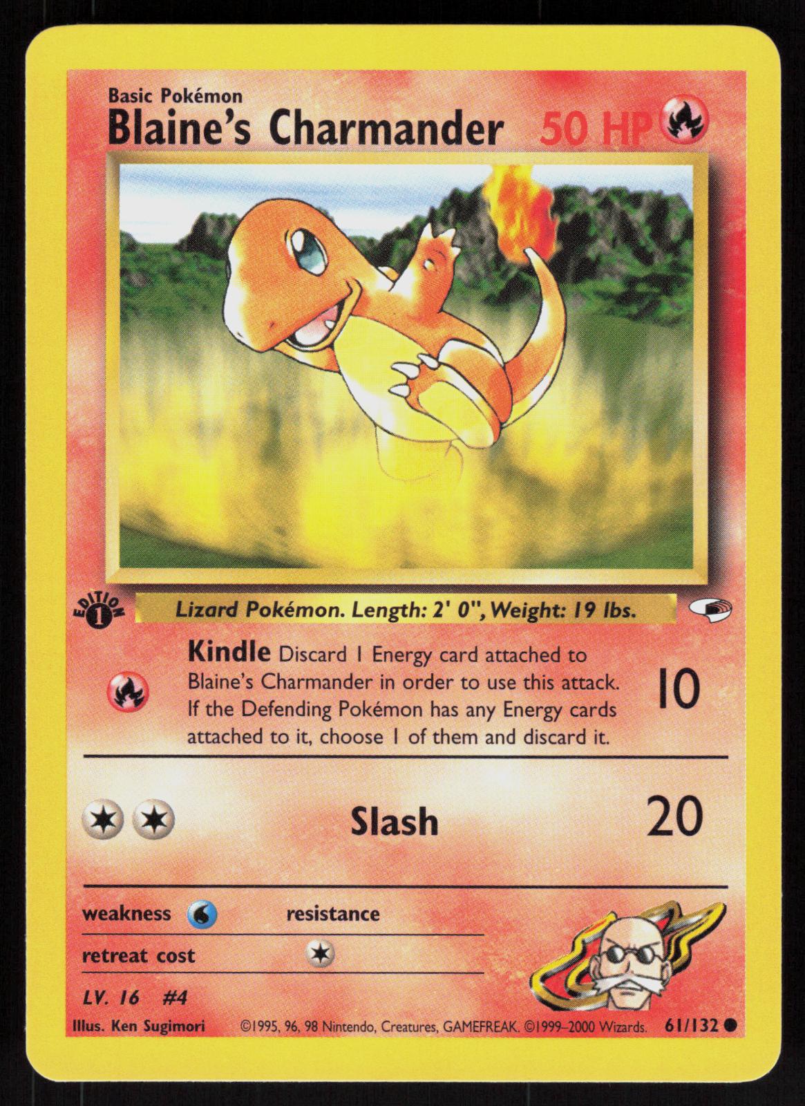 Pokemon Blaine's Charmander 61/132 Gym Heroes Common Near Mint