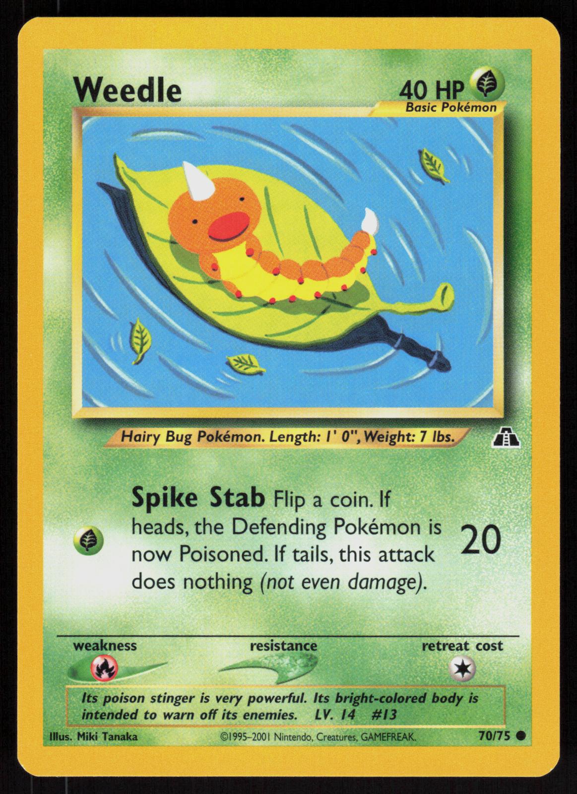 Pokemon Weedle 70/75 Neo Discovery Common Near Mint