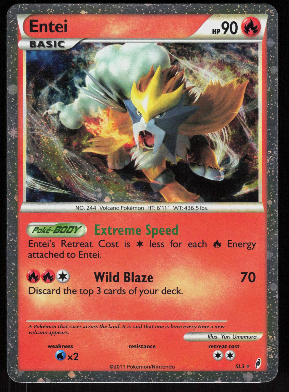 Pokemon Entei SL3 Call of Legends Holo Rare Moderately Played