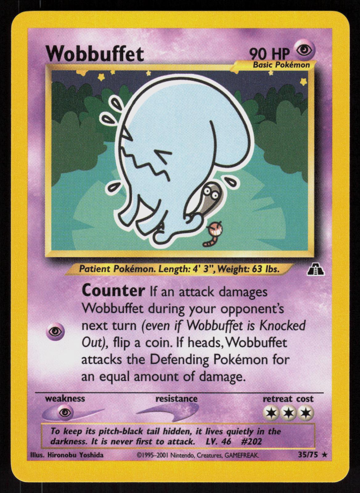 Pokemon Wobbuffet 35/75 Neo Discovery Rare Near Mint