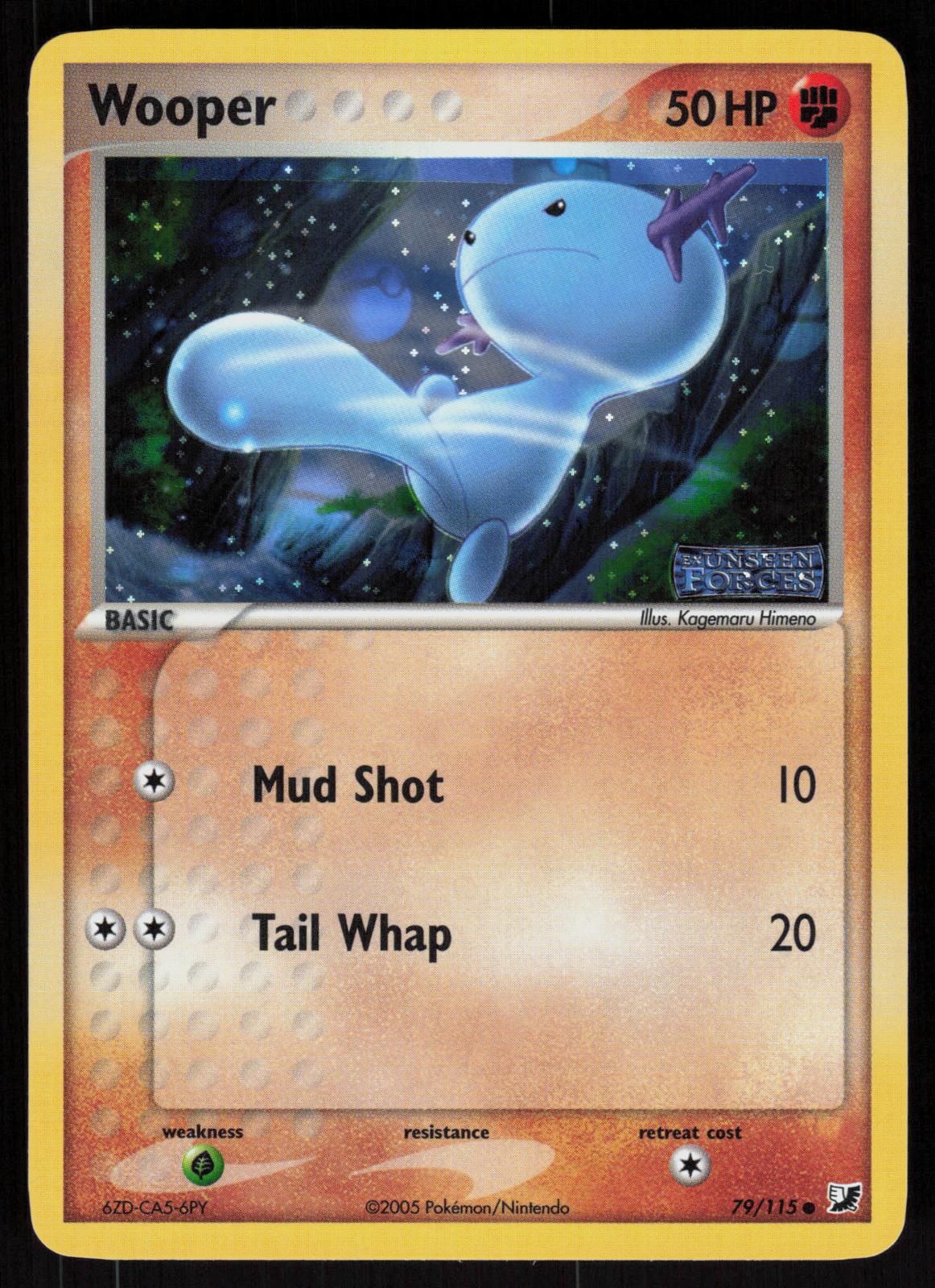 Pokemon Wooper 79/115 Unseen Forces INVERTED Upside Down Reverse Holo NM