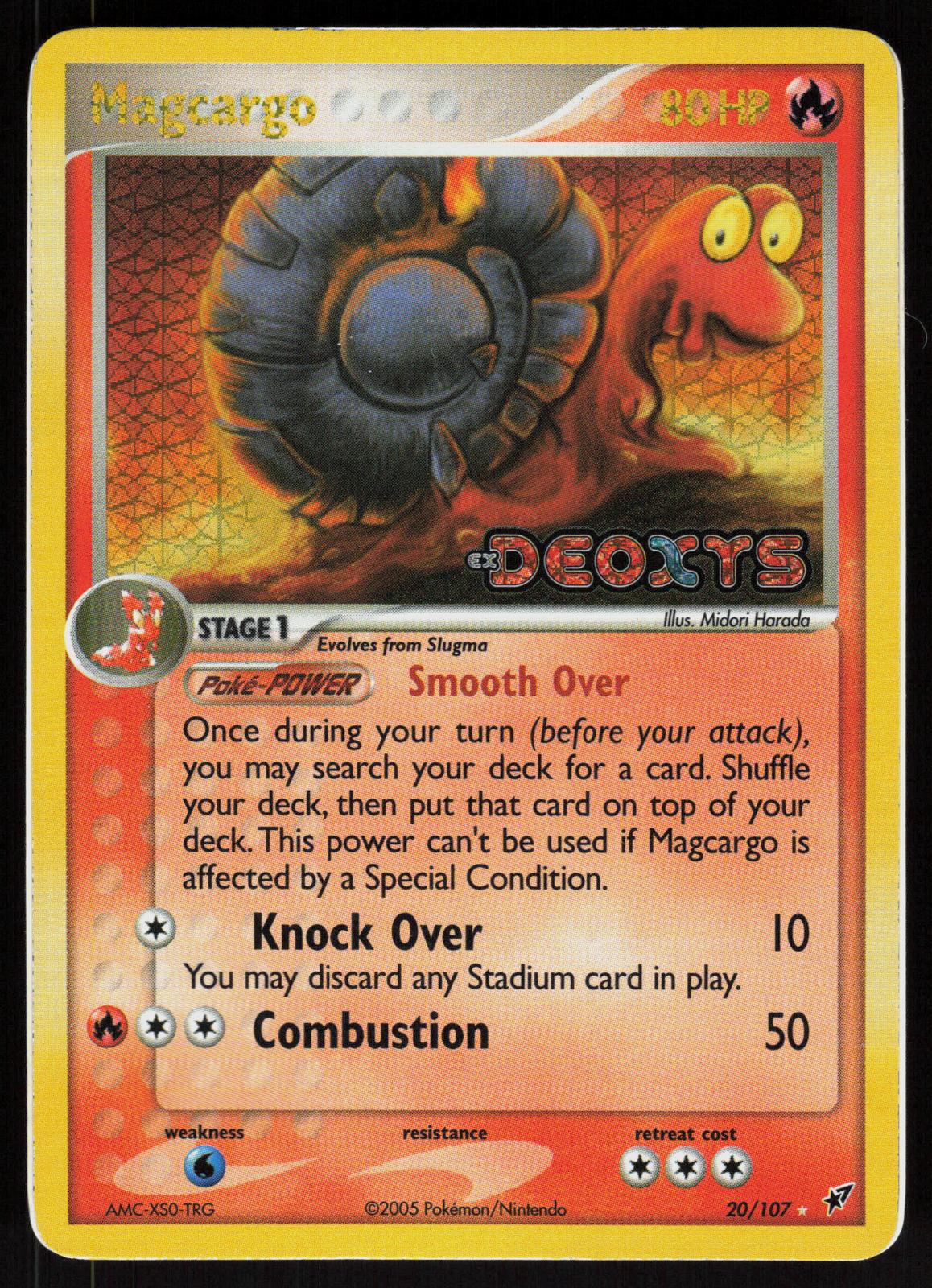 Pokemon Magcargo 20/107 Deoxys Rare Heavily Played