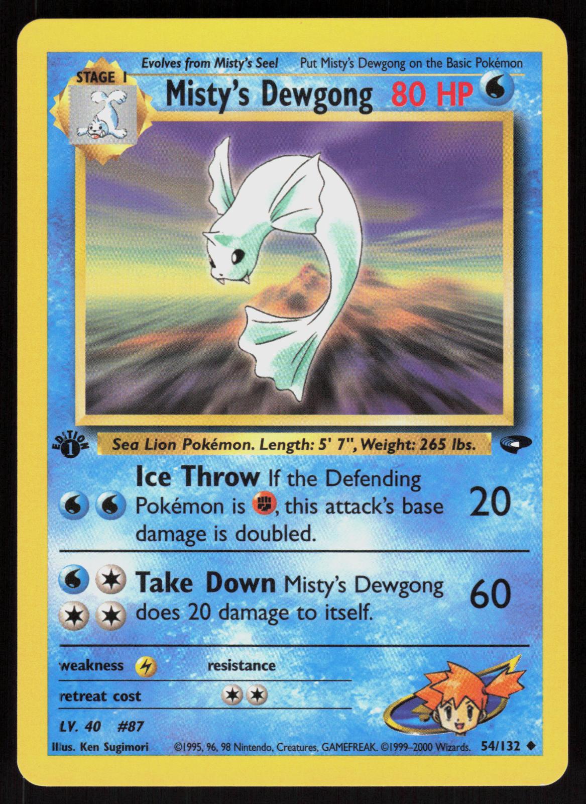 Pokemon Misty's Dewgong 54/132 Gym Challenge Uncommon 1st Edition Near Mint