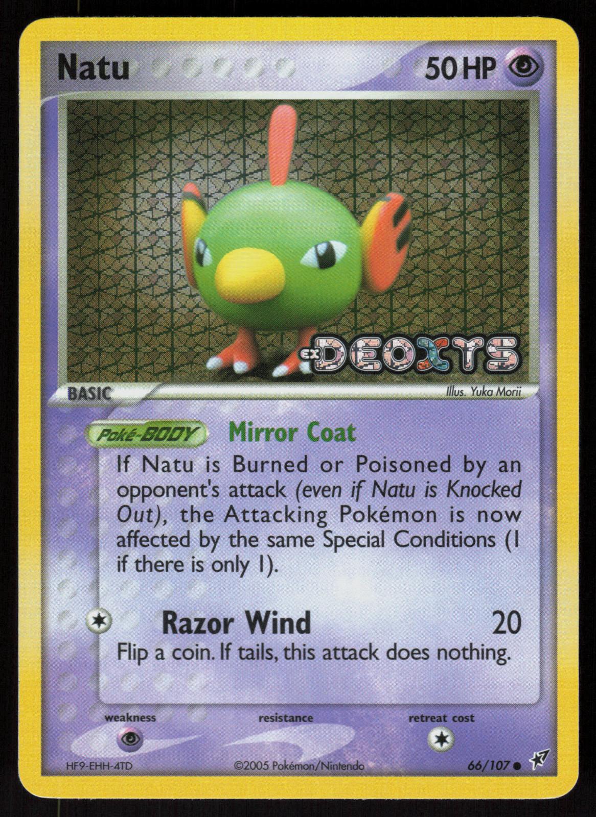 Pokemon Natu 66/107 Deoxys Common Reverse Holo Near Mint