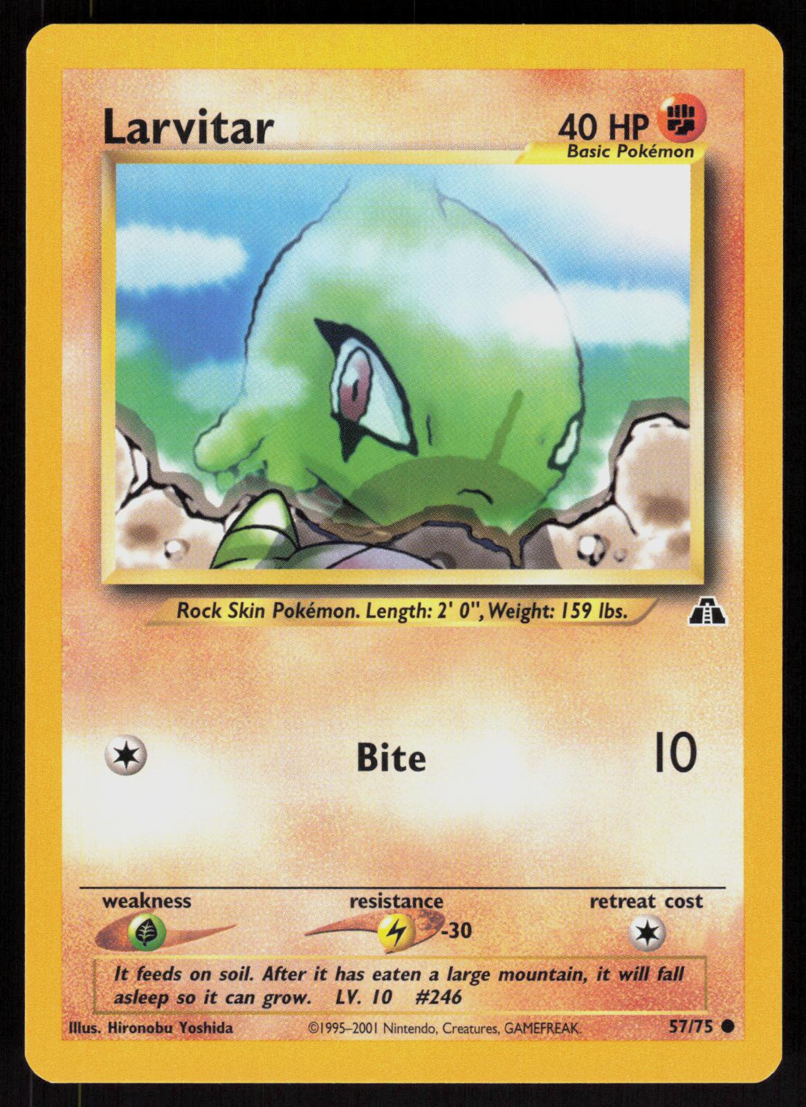 Pokemon Larvitar 57/75 Neo Discovery Common Near Mint
