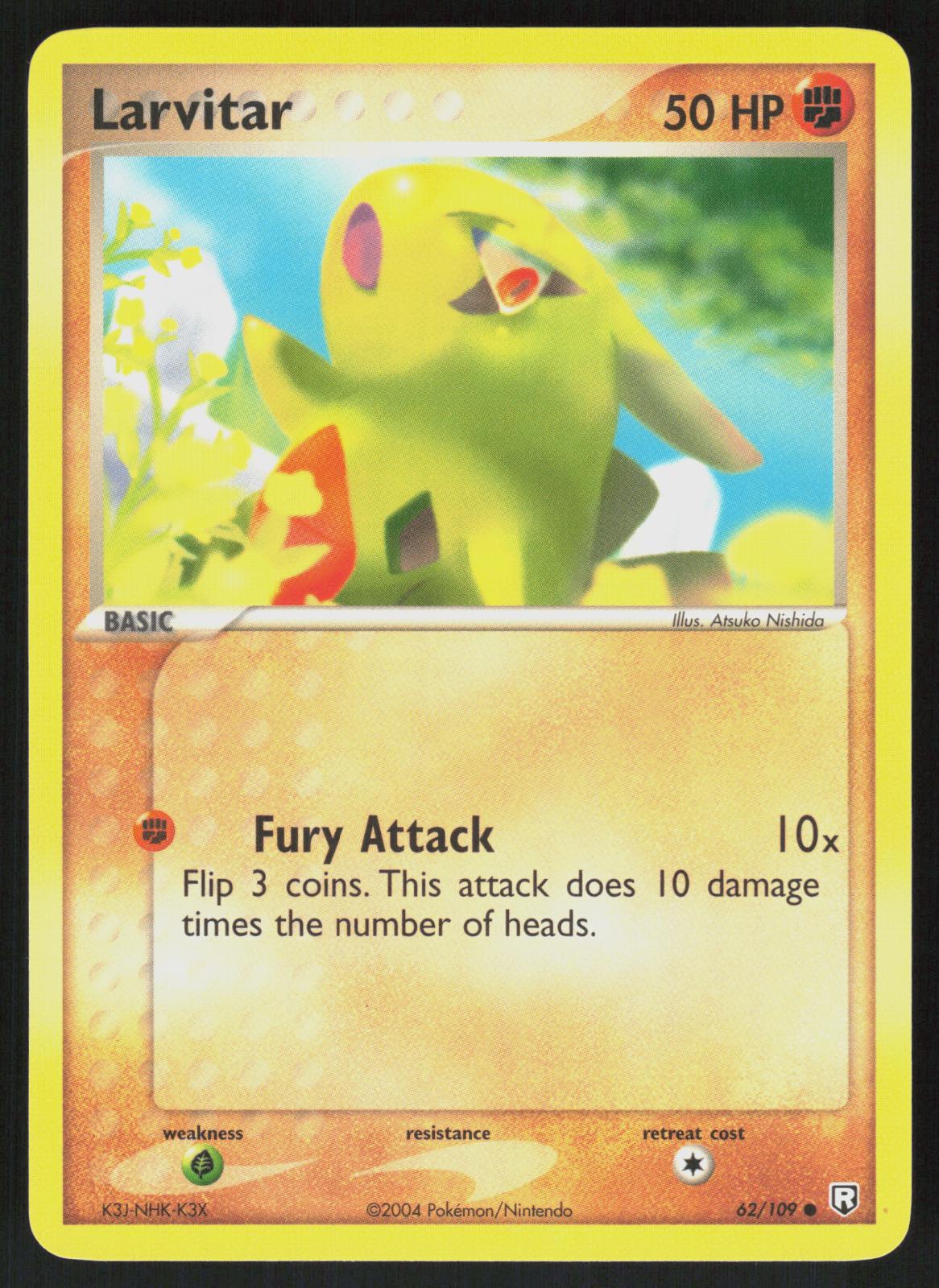 Pokemon Larvitar 62/109 Team Rocket Returns Common Near Mint