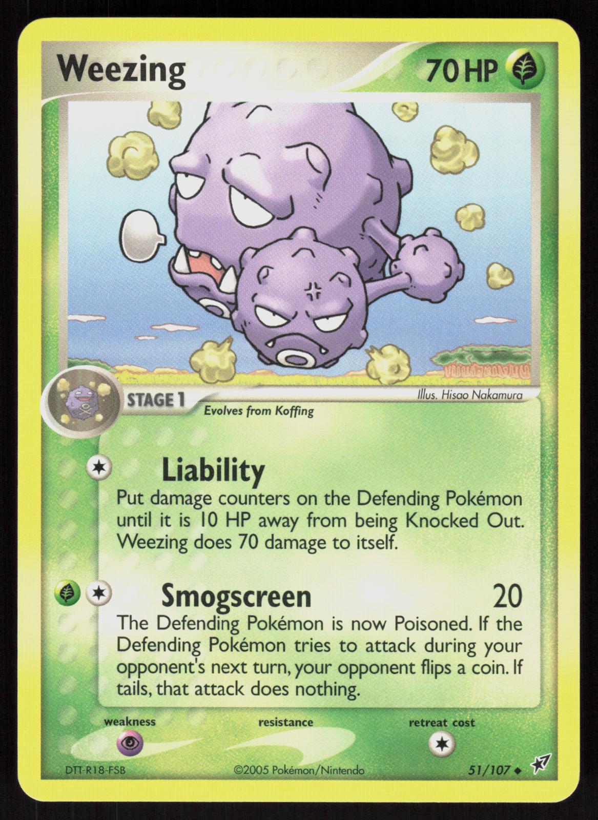 Pokemon Weezing 51/107 Deoxys Uncommon Near Mint