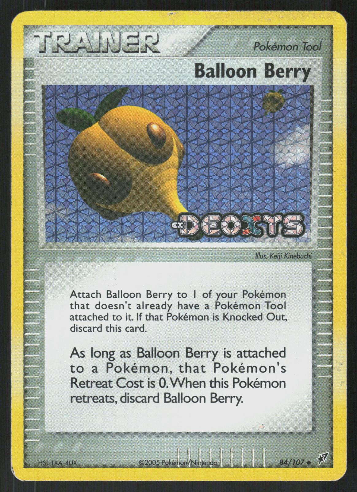 Pokemon Balloon Berry 84/107 Deoxys Uncommon Reverse Holo Moderately Played