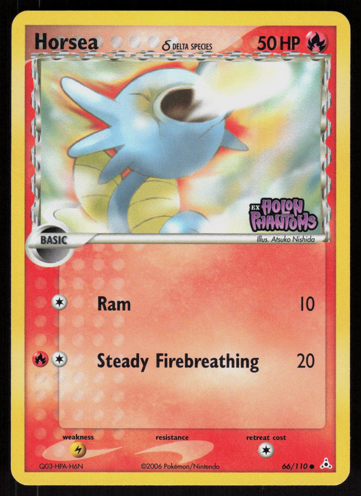 Pokemon Horsea 66/110 Holon Phantoms Common Reverse Holo Near Mint