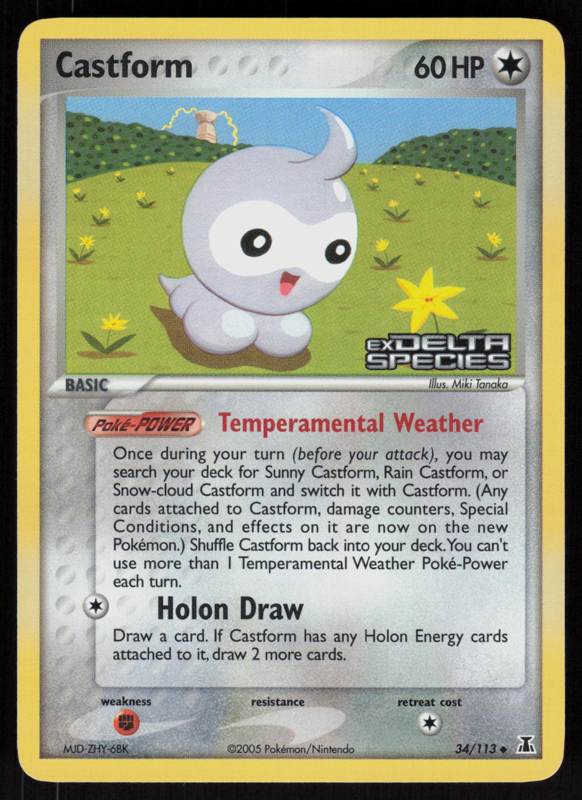 Pokemon Castform 34/113 Delta Species Uncommon Reverse Holo Near Mint