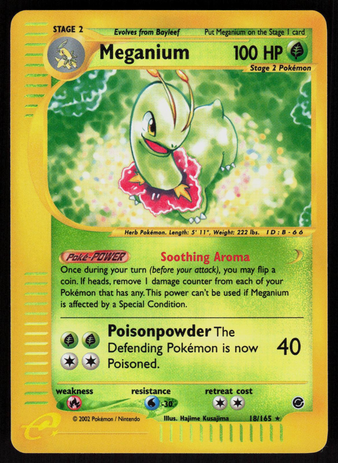 Pokemon Meganium 18/165 Expedition Base Set Rare Reverse Holo Near Mint