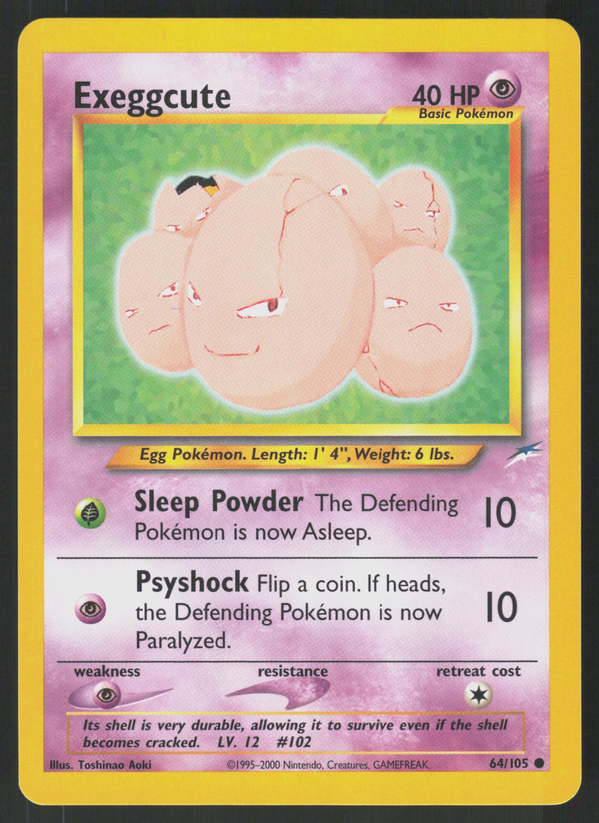 Pokemon Exeggcute 64/105 Neo Destiny Common Near Mint