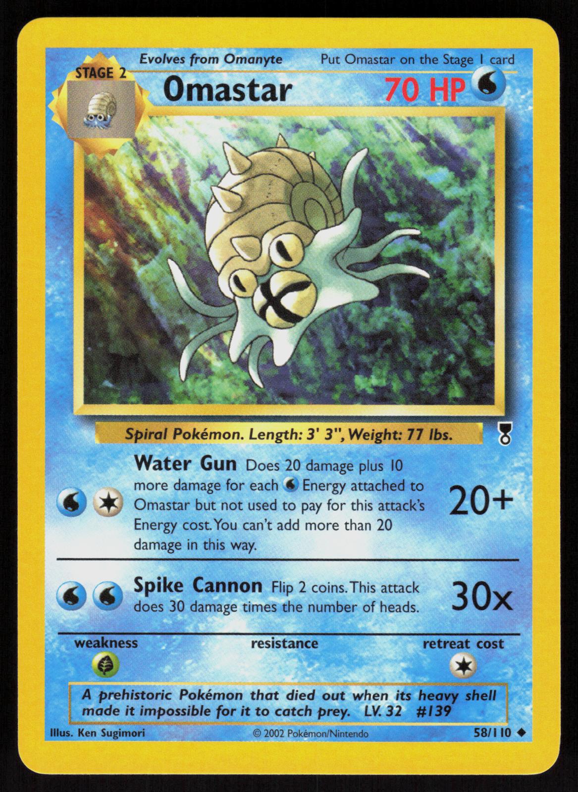 Pokemon Omastar 58/110 Legendary Collection Uncommon Near Mint