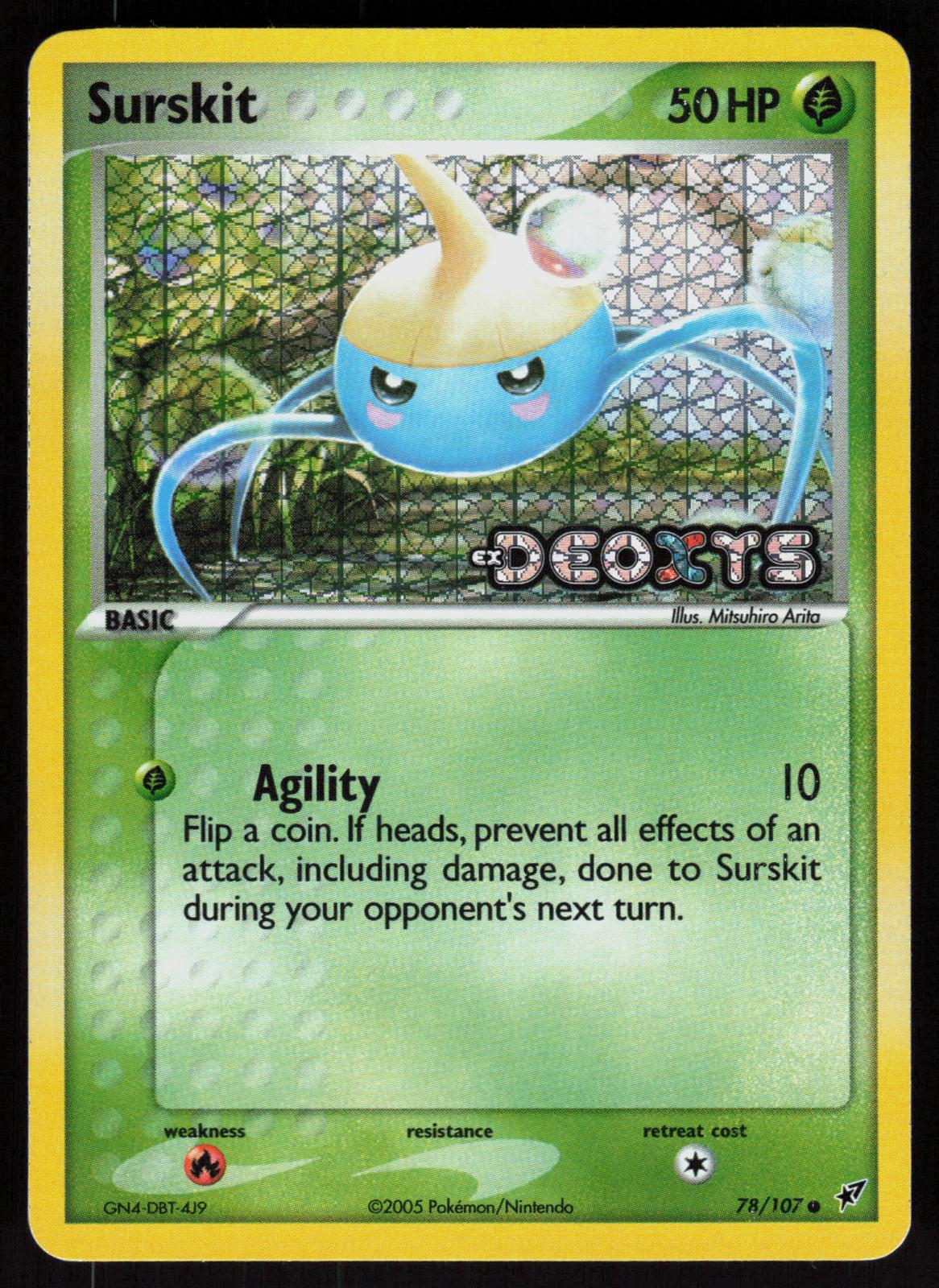 Pokemon Surskit 78/107 Deoxys Common Reverse Holo Near Mint