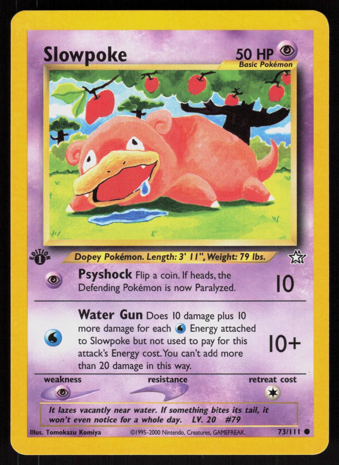 Pokemon Slowpoke 73/111 Neo Genesis Common 1st Edition Near Mint