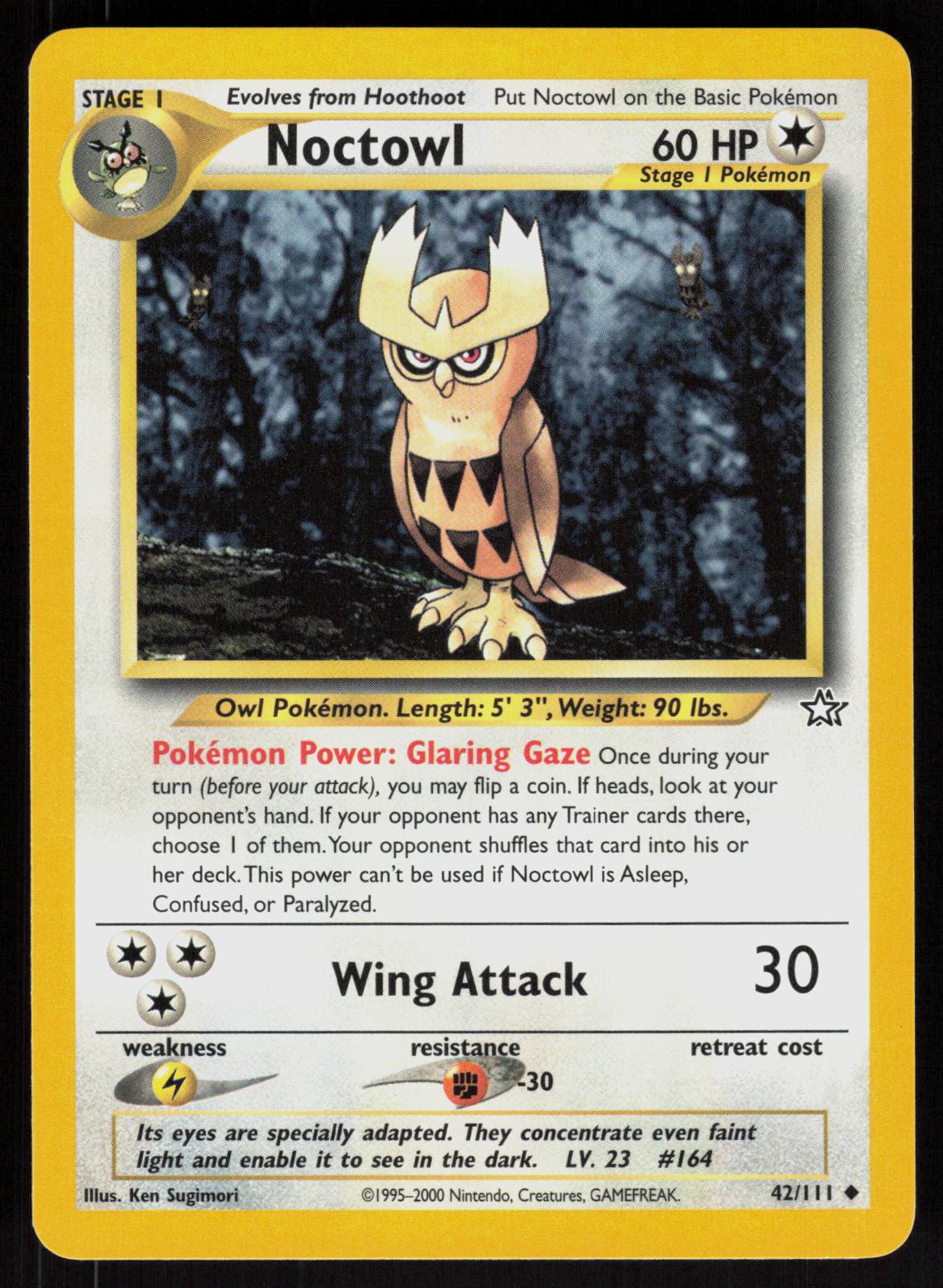 Pokemon Noctowl 42/111 Neo Genesis Uncommon Near Mint